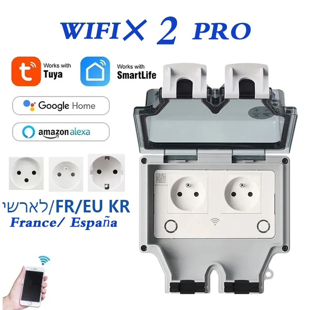 Outdoor Power Outlet Wifi - Tuya Waterproof Electrical Wall Socket EU