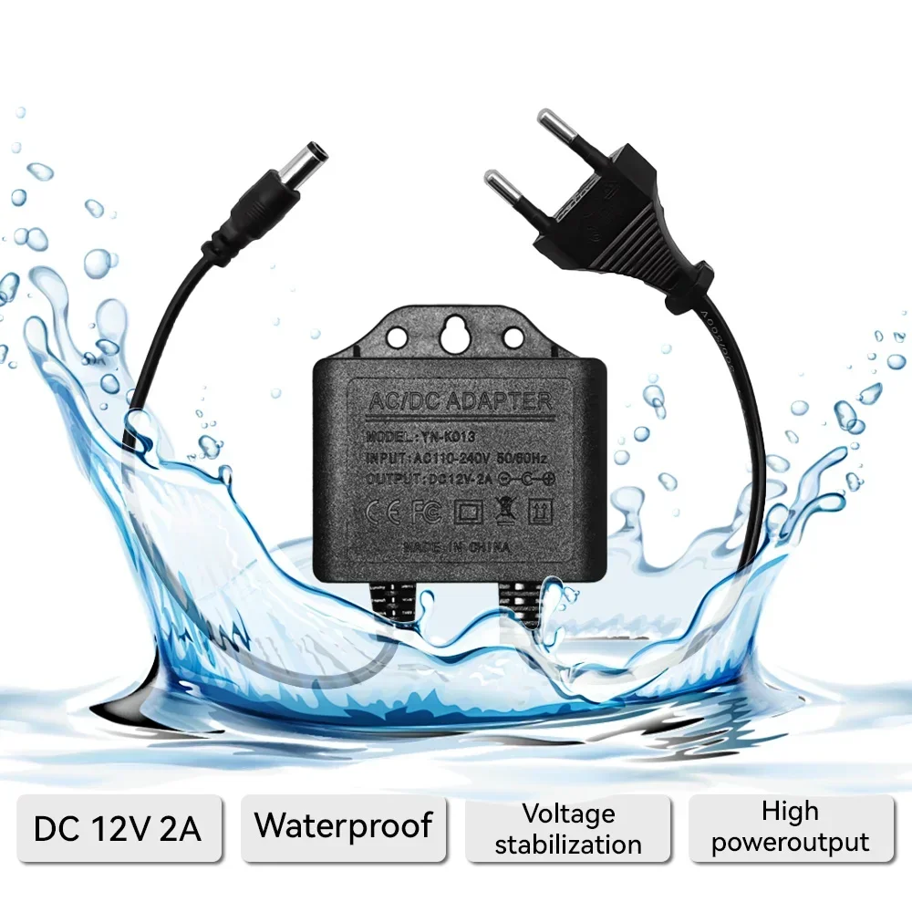 Power Adapter  DC12V 2A Waterp - Outdoor Power Plug In recension och pris
