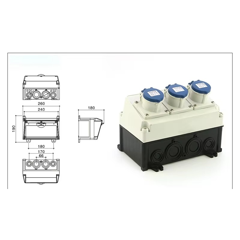 32A IP65 waterproof outdoor pl - Outdoor Power Distribution Board recension och pris
