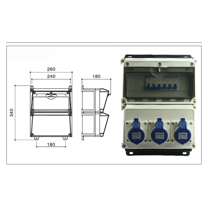 32A IP65 waterproof outdoor pl - Outdoor Power Distribution Board recension och pris