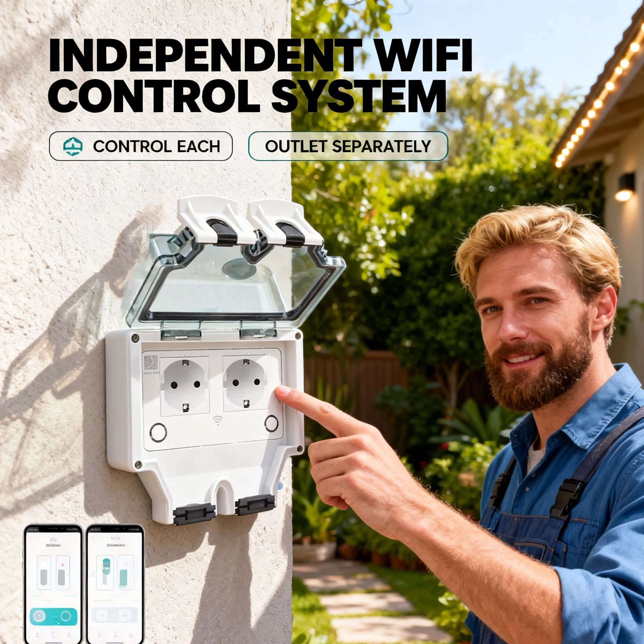 Tuya Waterproof Electrical Wal - Outdoor Power Outlet Wifi recension och pris