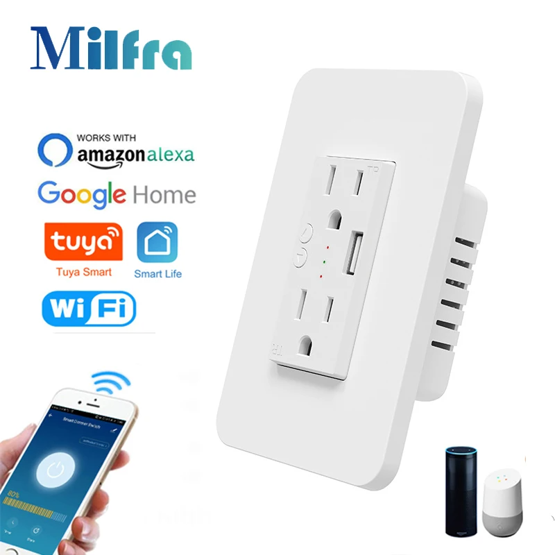 Milfra Wifi Smart Socket Doubl - Outdoor Power Outlet Wifi recension och pris