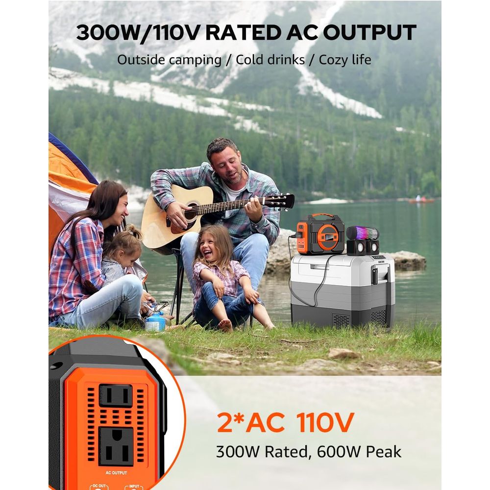 Portable 300W Solar Generator  - Outdoor Power Bank With Ac Outlet recension och pris